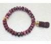 Red Rhodonite And Ruby Gold Plated Adjustable Bracelet