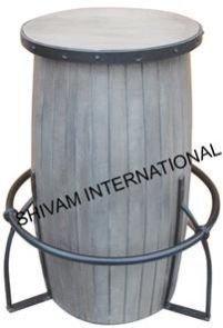 Indian Iron Wooden Bar Stool