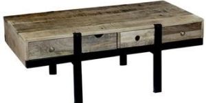 Industrial Iron Wooden 8 Drawer Coffee Table