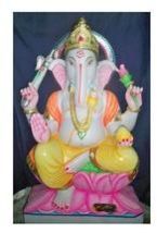 Stone White Ganesha