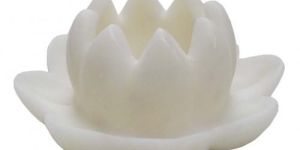 White Marble Lotus Candle Holder