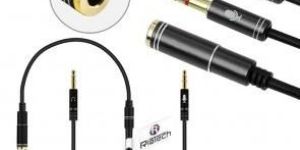 Female Headphone Earphone Mic Audio Y Splitter Cable