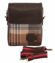 GENUINE LEATHER JUTE MIX SLING BAG