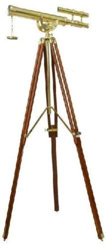Nautical Brass Telescope Double Barrel with Large Tripod Stand