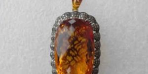 Nice Looking Diamond Pendant with Citrine Topaz