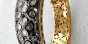 Yellow Gold Bangle with Polki Diamond