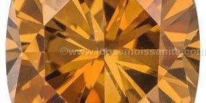 1 Carat Orange Cognac Color Cushion Cut Loose Moissanite for Engagement Ring