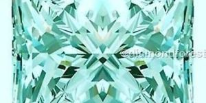 Greenish blue 2.00 ct loose moissanite 8.00 mm princess brilliant cut GEM EDH