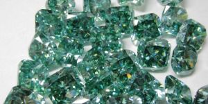 Loose Moissanite Fancy Green Cushion Cut