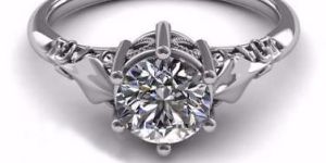 Round Brilliant Cut White Moissanite Elegant Engagement Ring 925 Silver