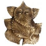 Ganesha on Leaf Metal Handmade Wall Hanging