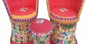 Designer Bamboo Chair Stool Set