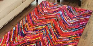 Trendy Colourful Waves Printed Cotton Carpets