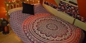 Yellow Table Top Runner Wall Hanging Vintage Indian Decor