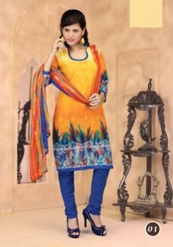 COTTON PRINTED UNSTITCHED SALWAR KAMEEZ