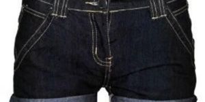 Ladies Black Denim Short