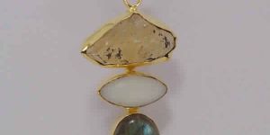 18k Gold Plated Labradorite Pendant