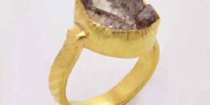 22k Gold Vermeil Herkimer Diamond Women Ring