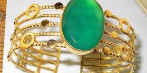 Green Onyx Gemstone Cuff Bracelet