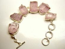 Kunzite 6 Stone Rough Bezel Bracelet