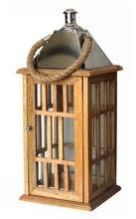 Wood and Glass Lantern for Home Decor