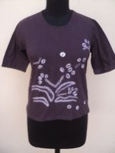 Round Neck Purple Color Screen Printed
