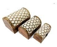 ANTIQUE HALF ROUND WOODEN STORAGE BOX WOODEN BOX