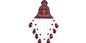 CLAY WIND CHIMES (PAINTED, WALL HANGING) 9 BELLS