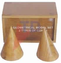 GEOMETRICAL MODEL SET, 2 TYPES OF CONES