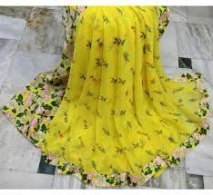 Designer Marble Chiffon Saree