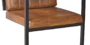 Iron Frame Arm Leather Chair