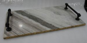 BEIGE MARBLE HANDICRAFT TRAY