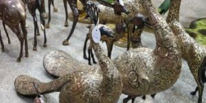 Brass Peacock Statues