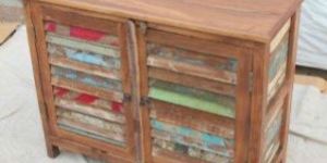 Scrap Wood Shutter Door Cabinet