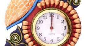 Rajsthani Kundan Peacock Wall Clock (HD33)