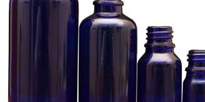 Blue Glass Essential Oil Bottle