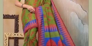 Aishwariya by Hasmukh Cotton Fabric Print Work Saree