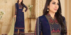 Georgette Fabric Embroidery Print Work Salwar Kameez Dress Material