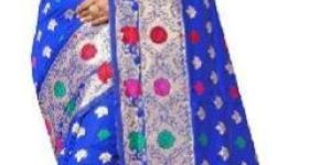Light Blue Banarasi Silk Meenakari Sarees