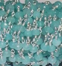 Natural Labradorite Rosary Beaded Chain