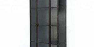 Glass Door Arch Design Tall Display Storage Cabinet