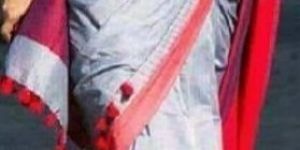 Handwoven Pure Khadi POMPOM Saree