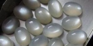 10x14mm Natural Gray Moonstone Oval Cabochon