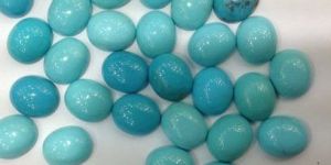 4x3mm Natural Sleeping Beauty Turquoise Oval Cabochon