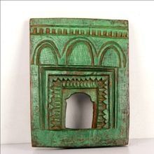 Vintage Old Hand Carved Wooden Window Photo Frame