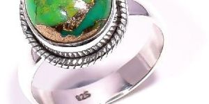 Green Copper Turquoise Gemstone Ring