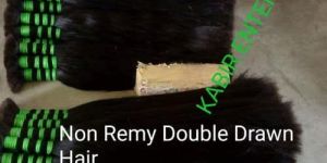 Non Remy Double Drawn Straight Hair