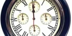 Antique World Time Wall Clock