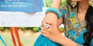 5518 Laxmipati Blue Chiffon Rangtari Saree