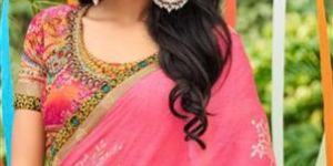 5520 Laxmipati Pink Chiffon Rangtari Saree